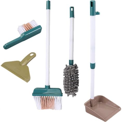 Kinderputzset, Spielzeug-haushaltsset – Besen, Bürste, Mopp, Kehrschaufel, Lappen, Reinigungsset Für Kleinkinder