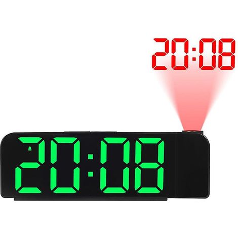 Drehbarer Projektorwecker Mit 180°-drehung, 12/24-stunden-led-digitalanzeige, Usb-ladefunktion, Deckenprojektor.