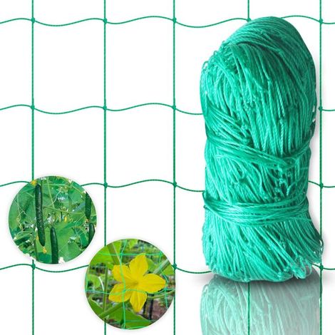 Weitmaschiges Ranknetz 1,8 X 2,7 M – Robustes Polyethylen Für Gurken, Tomaten Und Kletterpflanzen – Einfache Montage – 7 M