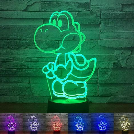 Yoshi 3d-nachtlicht, 16 Rgb-farben, Touch-fernbedienung, Dekorative Tischlampe Fürs Kinderzimmer, Ideales Weihnachtsgeschenk