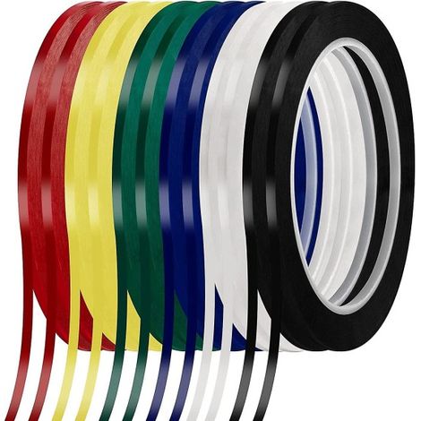 12 Rollen 3 Mm (1/8 Zoll) Feines Streifen-whiteboard-klebeband, Trocken Abwischbares Whiteboard-klebeband, Selbstklebender Rastergrafikmarker