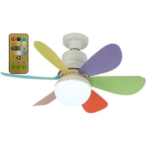 Deckenventilator, 30-w-deckenventilator Mit Beleuchtung, E27-fassung, Cremeweiße Abdeckung, Farbe