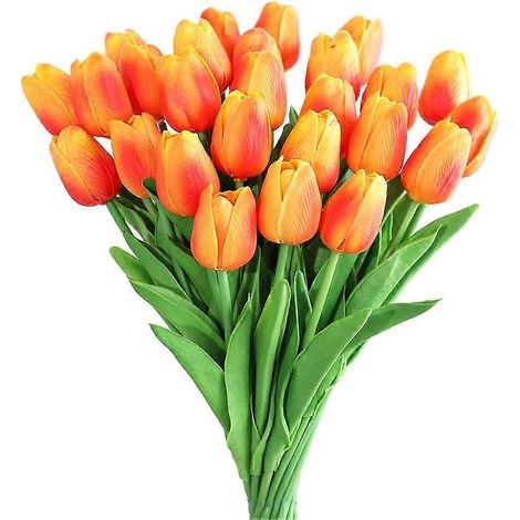 30 Künstliche Latextulpen, Ein Realistisch Wirkender Strauß Künstlicher Tulpen Zur Dekoration