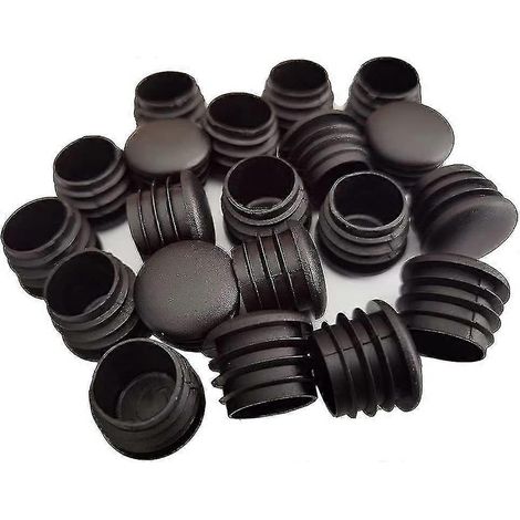 Runde Kunststoff-endkappe, 20 Stück, Schwarze Rohrendkappe, Stuhlgleiter, Runde Endkappe Für Möbel, Stuhl-/beinrohrabdeckung (25 Mm)