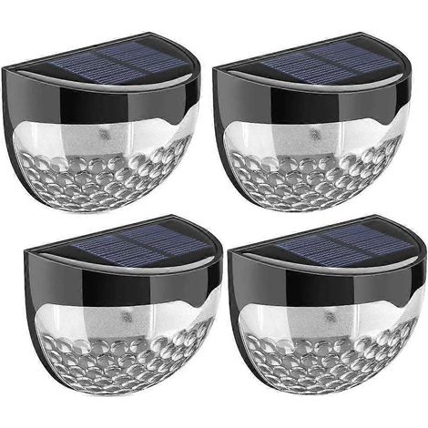 Set Mit 4 Solar-zaunleuchten, Dekorative Gartenbeleuchtung, Kabellose Led-außenwandleuchten, Ideal Für Gehwege, Terrassen Und Treppen