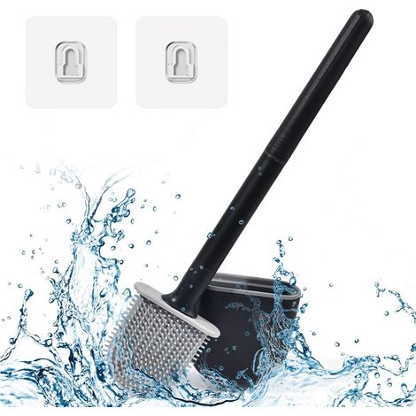 Silikon-wc-bürste, Bürste Und Bürstenhalter, Wc-bürste Mit Flachem Kopf Für Die Gründliche Reinigung, Schwarze Badezimmeraccessoires