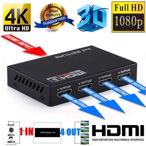 Hdmi-splitter – Td – Vierfach – 1080p – 50 Meter Reichweite – 24-bit Deep Color
