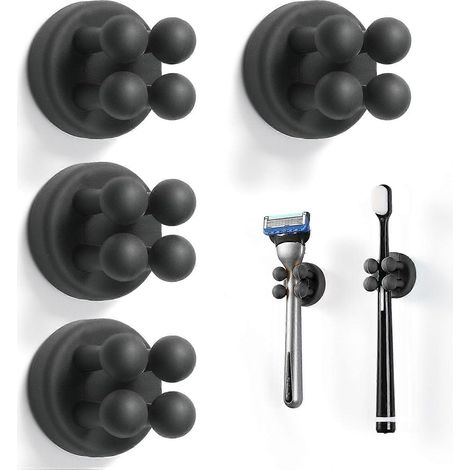 Silikon-zahnbürstenhalter – 4er-set Zahnbürstenhaken – Einzelner Wandhaken Zur Zahnbürstenmontage – Ideal Für Bad, Küche Oder Büro – Qin