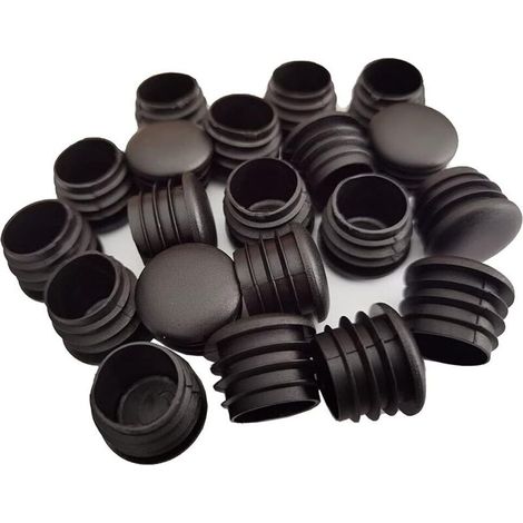 Runde Kunststoff-endkappe, 20 Stück, Schwarze Rohrendkappe Für Stuhlgleiter/beinrohrabdeckung (25 Mm) - Largeight