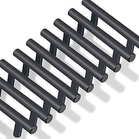 Set Mit 20 Schwarzen Edelstahl-küchenschrankgriffen (mittenloch: 64 Mm)