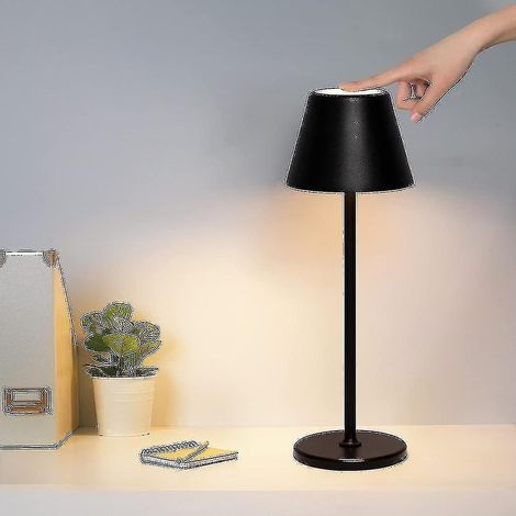 Tischlampe Kabellos, Led Tischlampe Akku Dimr Touch Switch & Aufladbar Usb-c, Aluminium Tischlampe