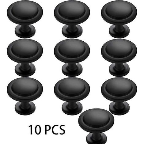 Set Mit 10 Küchentürgriffen, 3,2 Cm (1-1/4 Zoll) Schubladengriffen, Schrankgriffen, Mattschwarzen Zink-schubladengriffen, Türgriffen