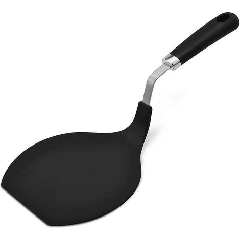 Hochwertiger, Flexibler Rundspatel Für Köche, Ideal Für Pfannkuchen, Eier Und Omeletts. Hitzebeständig, Schwarz.