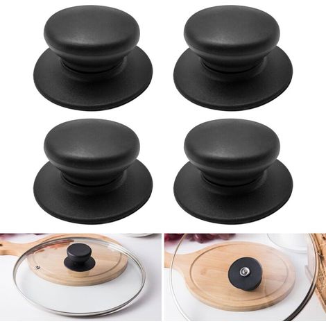Set Mit 4 Ersatz-topfdeckelknöpfen, Universelle Abnehmbare Deckelgriffe Inklusive Befestigungsschrauben – Geeignet Für Töpfe, Pfannen Und Wasserkocher