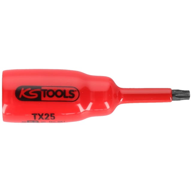 Ks Tools 3/8' Bit-Stecknuss mit Schutzisolierung für Torx-Schrauben, T25, kurz - 117.2457