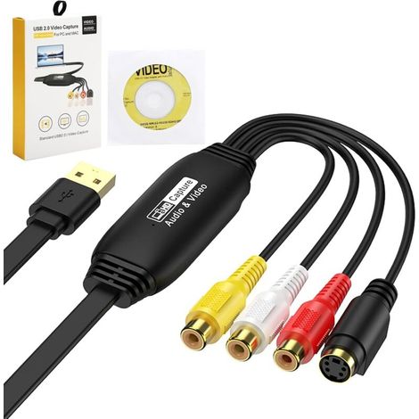 Usb 2.0 Vhs-digital-konverter, Usb 2.0 Videoaufnahmekarte, Audio-/videogerät, Alter Vhs-, Mini-dv-, Hi8- Und Dvd-videorecorder-digital-konverter Für Mac, Pc Und Windows