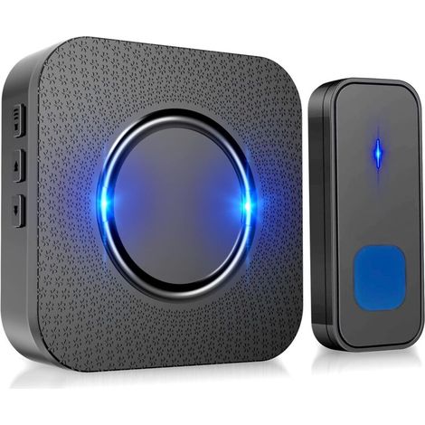 Ip55 Wasserdichte, Kabellose Türklingel (300 M Reichweite) – 55 Individuell Anpassbare Melodien – 5 Lautstärkestufen – Schnelle Kabellose Installation