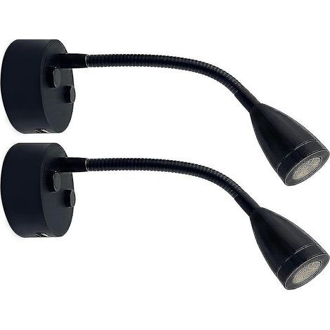 12–24 V Led-leselampe, Dimmbar, Mit Usb-ladegerät, Ideal Für Wohnmobil, Reisebus, Wohnwagen Und Als Nachttischlampe, 2er-pack, Schwarz
