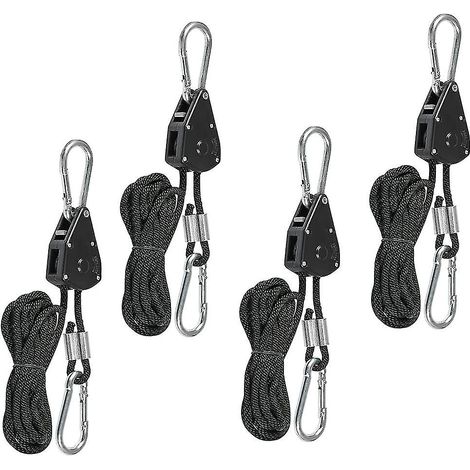 Hochleistungsfähige, 4-teilige Seilratsche Mit Haken, Verstellbar, Für Pflanzenlampen, 68 Kg (150 Lb), Leicht