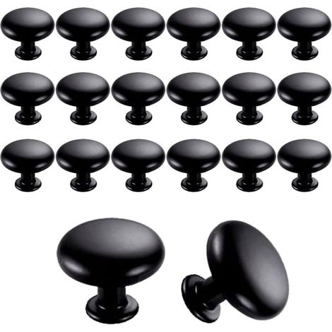 Set Mit 20 Tür- Und Schubladengriffen Im Vintage-stil (30 Mm) Für Küchenmöbel (schwarz) (fmy) - Wellngs