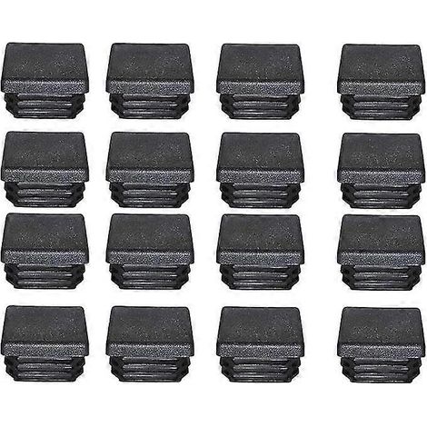 Schwarze Quadratische Kunststoff-endkappen 40 X 40 Mm Für Rohrenden (16er-packung)