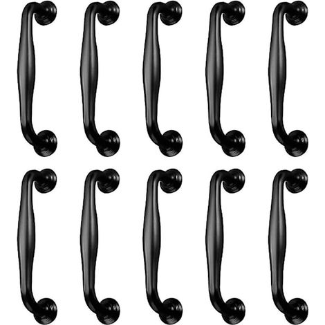 Set Mit 10 Schwarzen 128-mm-möbelgriffen Für Küche Oder Schrank.