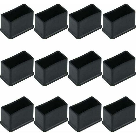 Set Mit 12 Rechteckigen Filz-gummikappen – Für Möbelfüße – Maße 15 X 30 Mm – Schwarz