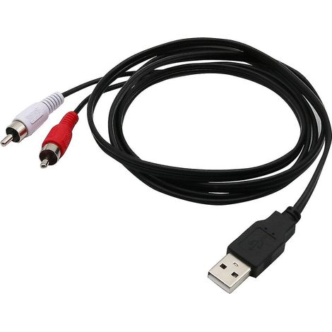 Usb-a-stecker Auf 2 Rca-stecker Aux-audio-/videokabel (1,5 M) Für Pc Und Fernseher.