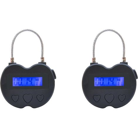 2 Elektronische Reiseschlösser Mit Intelligentem Timer, Lcd-display Und Usb-aufladung