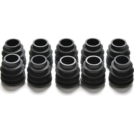 10 Schwarze Kunststoff-endkappen Für Runde Rohre Hfmqv 16 Mm