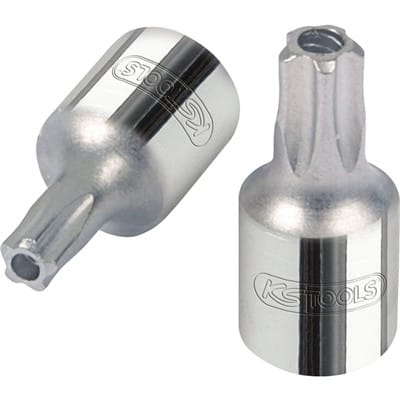 1/4' CHROMEplus Bit-Stecknuss Fünfstern, Stirnlochbohrung,TS50