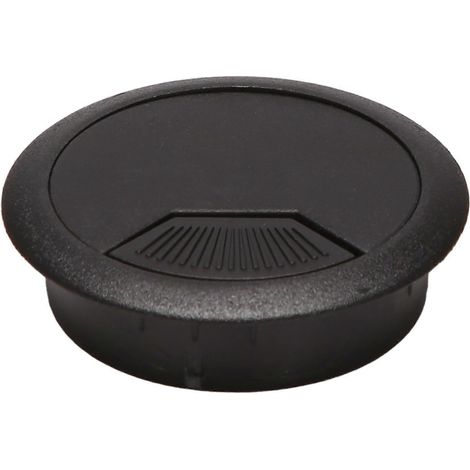 Set Mit 2 Schwarzen Kabeldurchführungen Für Schreibtische Mit 50 Mm Durchmesser