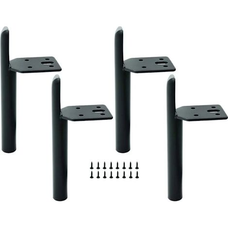 Set Mit 4 Schwarzen Metall-möbelbeinen, 15 Cm, Zur Selbstmontage, Mit Schrauben, Für Sofa, Couchtisch, Nachttisch Und Andere Möbel.