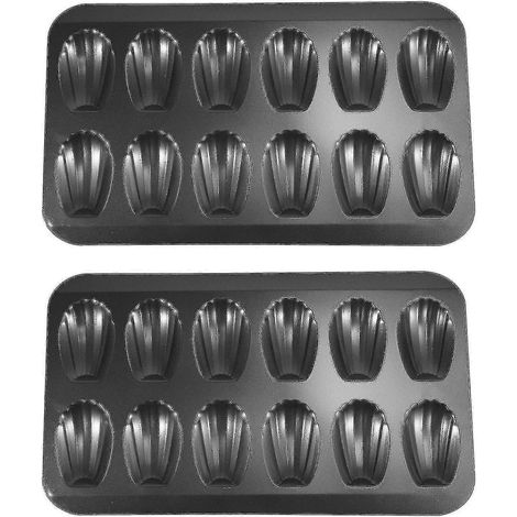 Set Mit 2 Antihaftbeschichteten Madeleine-förmchen, Backformen Für 12 Madeleines, Kuchenform Mit Schokoladenboden, Antihaftbeschichtete Brotform