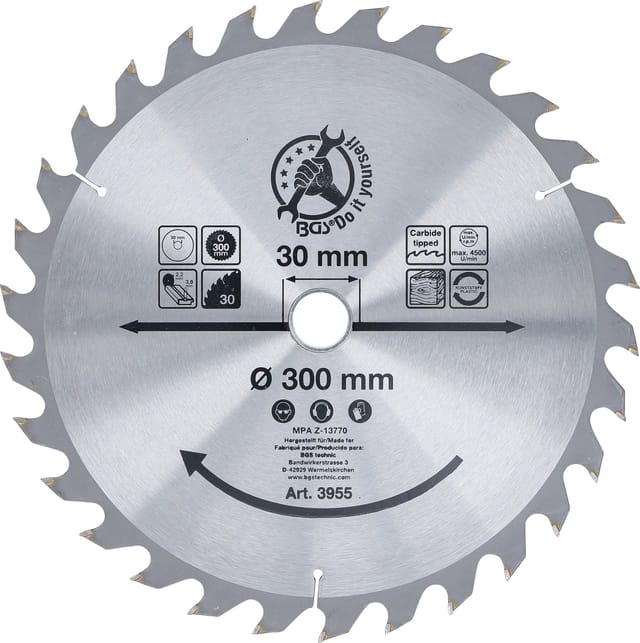 Bgs Technic - Hartmetall-Kreissägeblatt ø 300 x 30 x 3,2 mm 30 Zähne