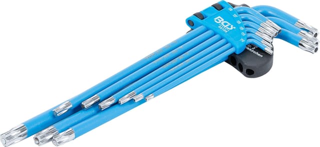 Bgs Technic - Winkelschlüssel-Satz T-Profil (für Torx) / T-Profil (für Torx) mit Bohrung T10 - T50 9-tlg.