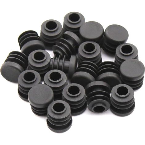 16 Mm Schwarze Kunststoffkappen, Schwarze Runde Rohrabdeckungen, Innere Endkappen Für Stuhl-, Schreibtisch-, Tisch- Und Möbelbeine, Packung Mit 20 Stück.
