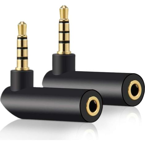 3,5-mm-90-grad-winkel-audioadapter (stecker Auf Buchse), Vergoldete Trs-stereo-klinkenbuchse, Aux-anschluss Kompatibel Mit Kopfhörern Und Tablets