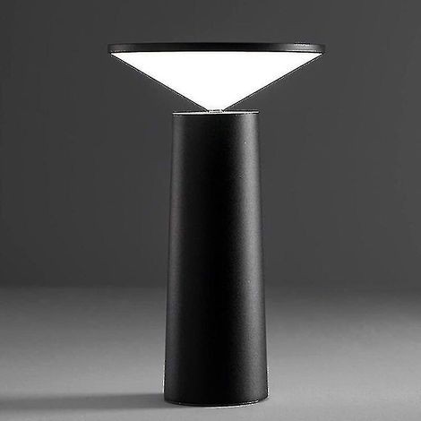 Kabellose, Wiederaufladbare Led-tischleuchte Mit Touch-dimmer, 3 Farben, Für Den Innen- Und Außenbereich, Z. B. In Restaurants Und Bars – Schwarz
