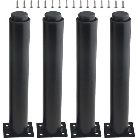 (25–42 Cm, Schwarz) Set Mit 4 Stabilen Und Verstellbaren Metallmöbelfüßen