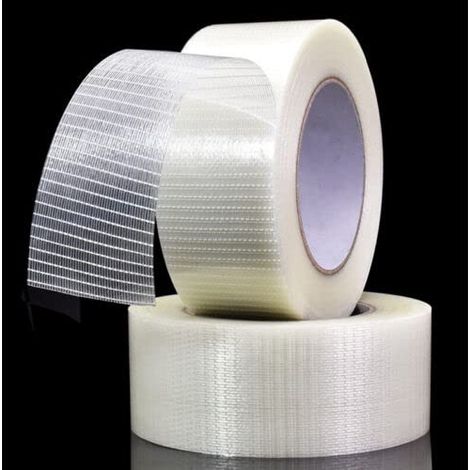 Verstärktes Kreuzgewebe-klebeband, Transparent, Bidirektional, Glasfaserverstärkt, 50 Mm X 50 M (1 Stück Pro Packung).
