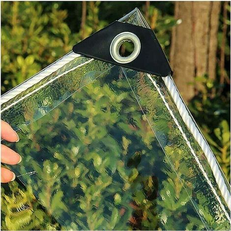 Transparente Pvc-plane (2 X 2 M), 0,35 Mm Dick – 360 G/m² – Wasserdicht Und Uv-beständig – Aluminiumösen Zur Einfachen Befestigung