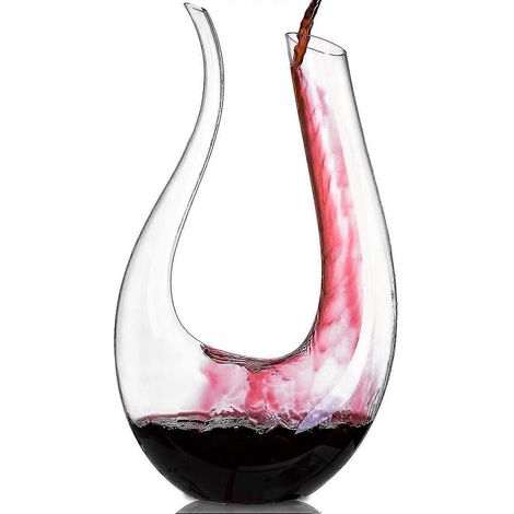 1,5-liter-weinflaschenset In U-form Aus Kristallglas, Bleifreier Rotweindekanter, Belüftete Weinflasche Mit Glasdekanter, Karaffe