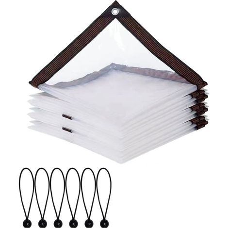 Transparente Regenschutzplane Für Balkone, Faltbare Und Wetterfeste Plane, Geeignet Für Den Außenbereich, Im Garten Oder Gewächshaus (3 M X 4 M)
