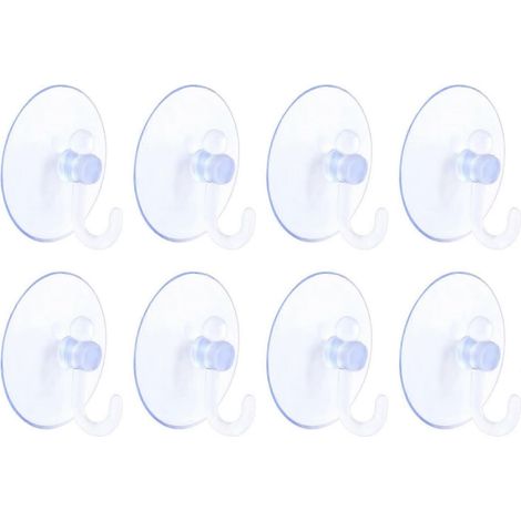 Set Mit 8 Transparenten Saugnapfhaken Für Handtücher Und Fenster, Extrem Widerstandsfähig (maximale Traglast 2 Kg), Für Badezimmer, Tür Oder Küche.