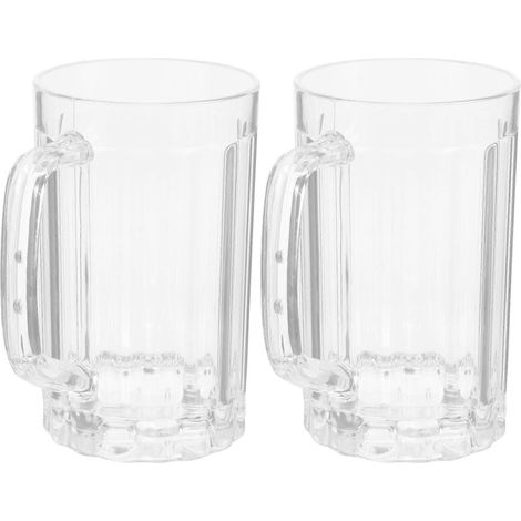 Set Aus 2 Transparenten 500-ml-bechern Für Bier, Saft Oder Wasser.