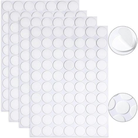 10 Blatt Doppelseitiges, Rundes Klebeband (20 Mm Durchmesser), Selbstklebend, Ablösbar Und Mit Transparenter Klebepaste.