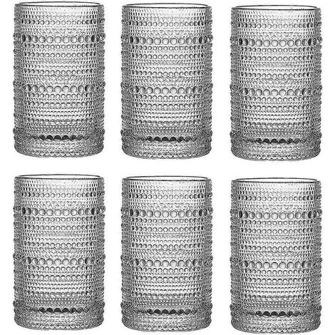 Set Aus 6 Vintage-cocktailgläsern Mit Nieten, Wassergläsern, Bechern Und Barzubehör