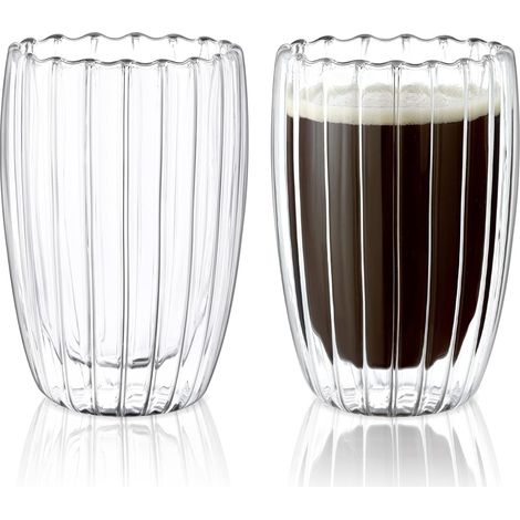 Doppelwandige Glaskaffeetassen, 450 Ml, Ideal Für Espresso, Cappuccino, Latte Macchiato Und Tee. Hitzebeständiges Glas.