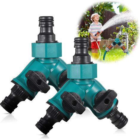 Set Aus 2 Y-verbindern Für Gartenschläuche Mit Einzelnen Hähnen, 2-wege-verbinder Für Die Gartenbewässerung.